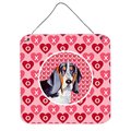 Micasa Basset Hound Valentines Love And Hearts Aluminium Metal Wall Or Door Hanging Prints MI234932
